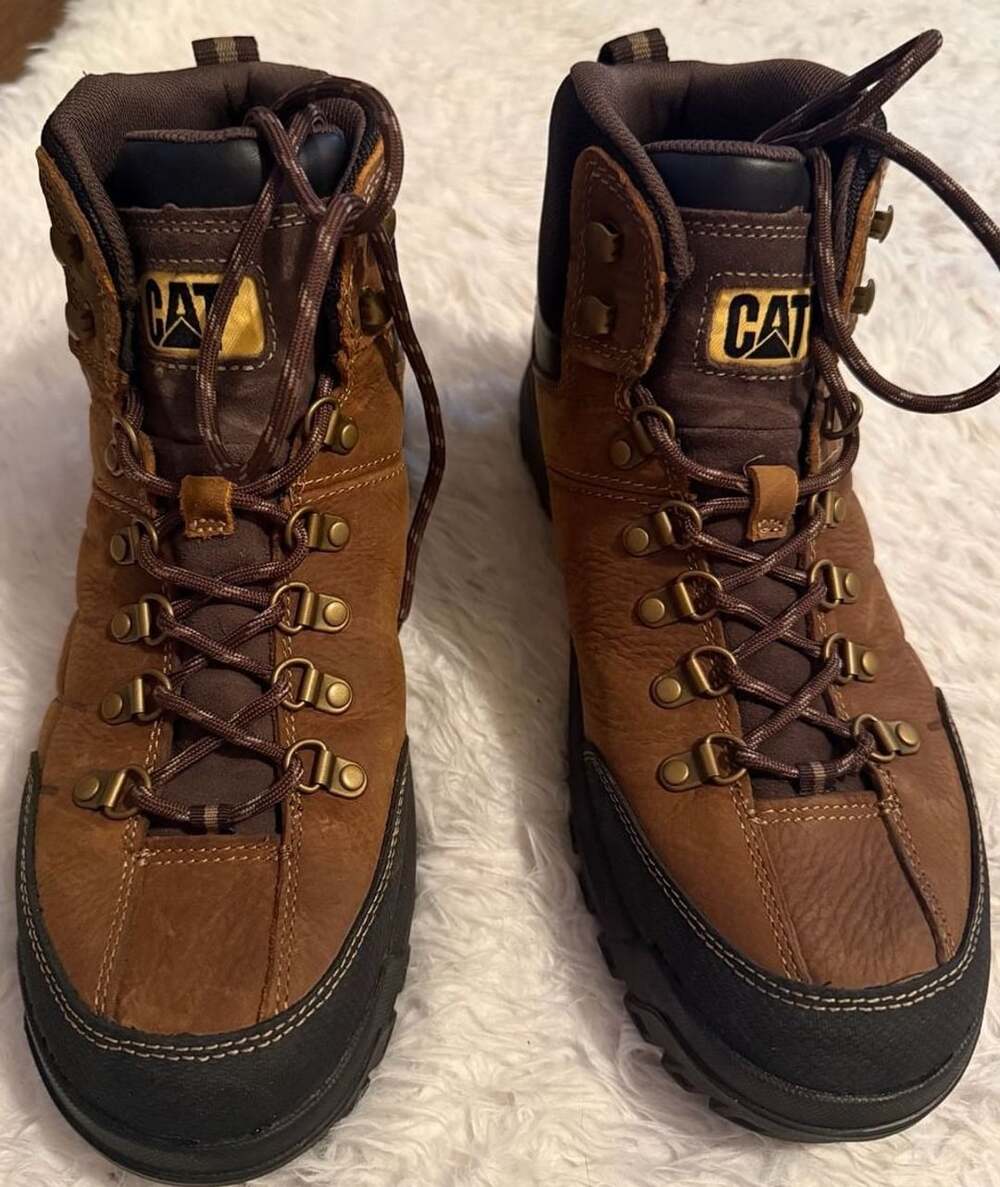 Caterpillar Threshold Work Boots Size 11 Waterproof Brown Leather